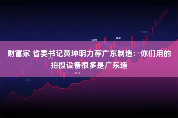 财富家 省委书记黄坤明力荐广东制造：你们用的拍摄设备很多是广东造