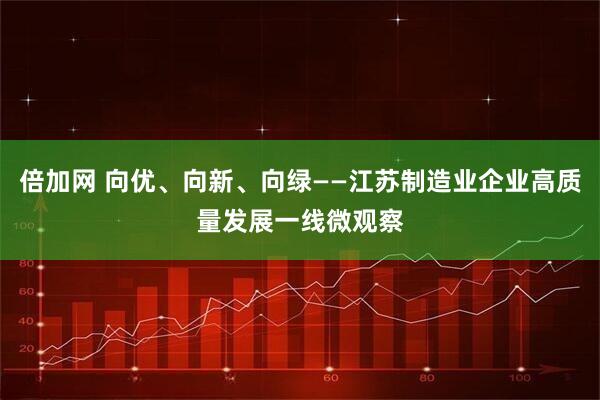 倍加网 向优、向新、向绿——江苏制造业企业高质量发展一线微观察